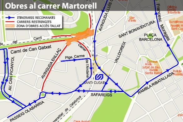 Mapa de les obres de la rotonda del Carrer Martorell